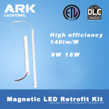 UL DLC 2x2 2 * 4 9W 18W 36W 140lm / w führte Streifen magnetische Nachrüstung für USA-Markt